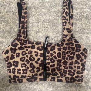 Good American Cheetah Sports Bra